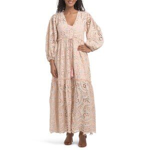MISS JUNE Pink Long Sleeve Maxi Dress